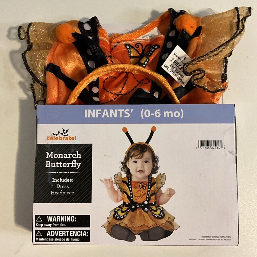 Way To Celebrate Monarch Butterfly Infant 0-6 Months Dress Up Halloween Costume